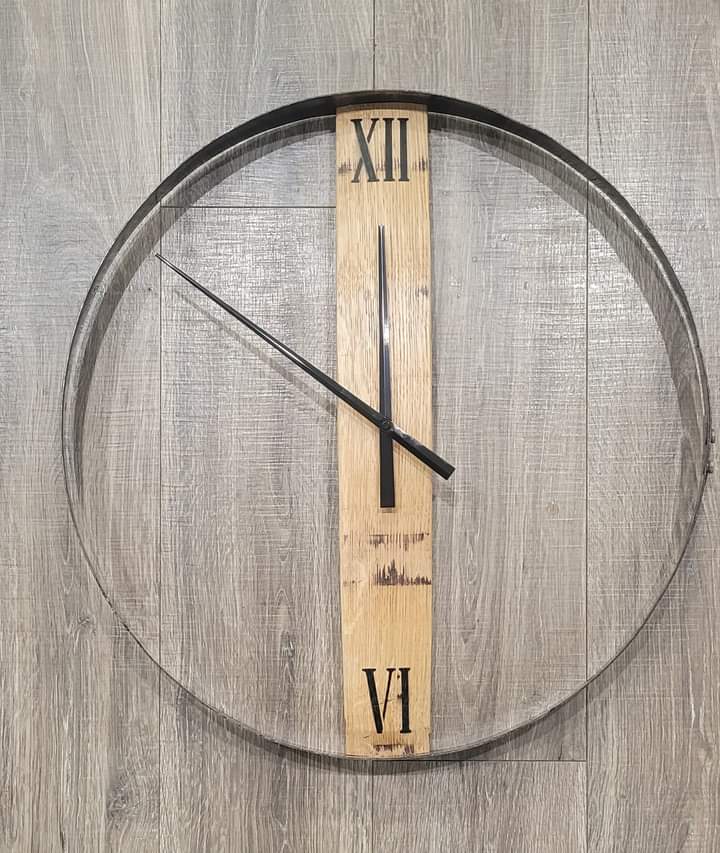 whiskey barrel ring clock